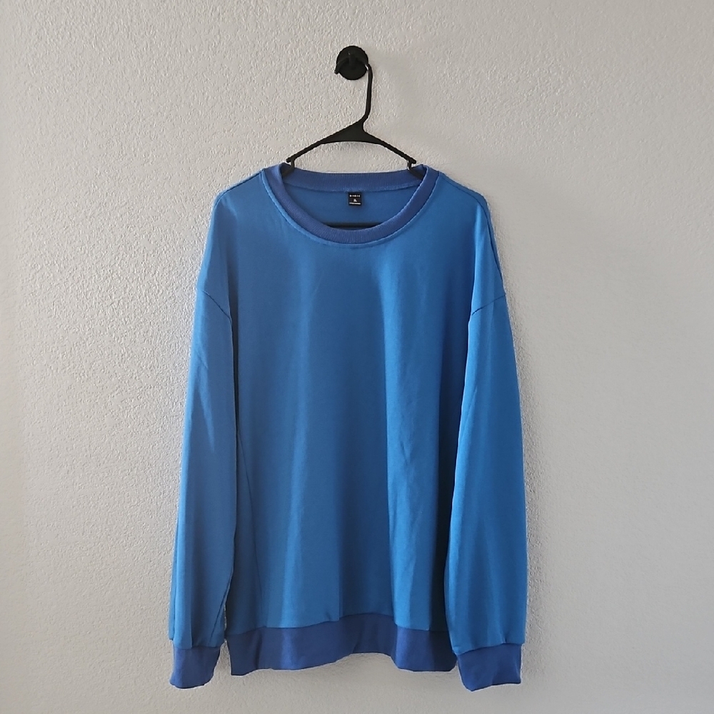SHEIN Men's Sweatshirt Crewneck Long Sleeve Blue XL